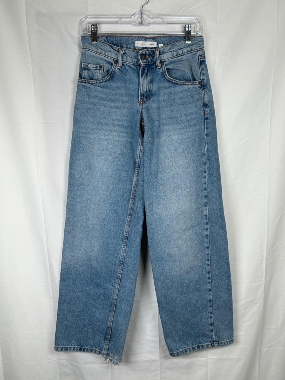 Subdued Low Waist Baggy Wide Leg Jeans Women’s US 2 Blue Distressed Ripped